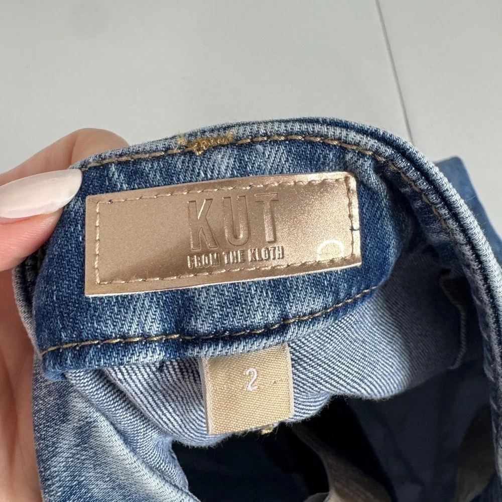 Kut from the Kloth Jodi‎ Fab Ab Wide Leg Jeans Womens 2 Blue Cargo Streetwea